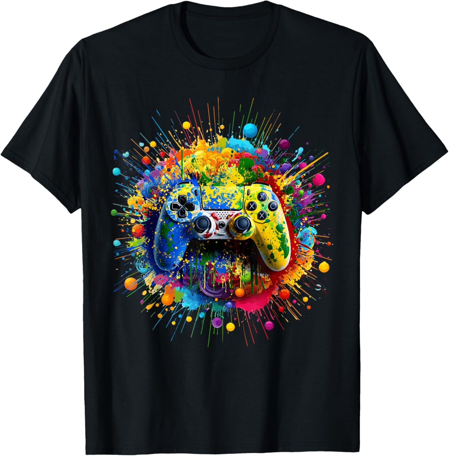 Retro Polka Dots Gaming Controller Video Gamers Dot Day Boys T-Shirt - T-Shirt | Black