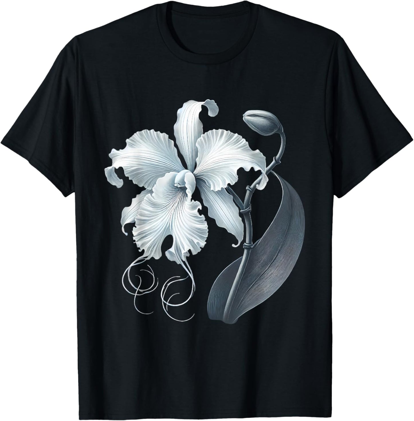 Ghost Orchid Flower Plant T-Shirt - T-Shirt | Black