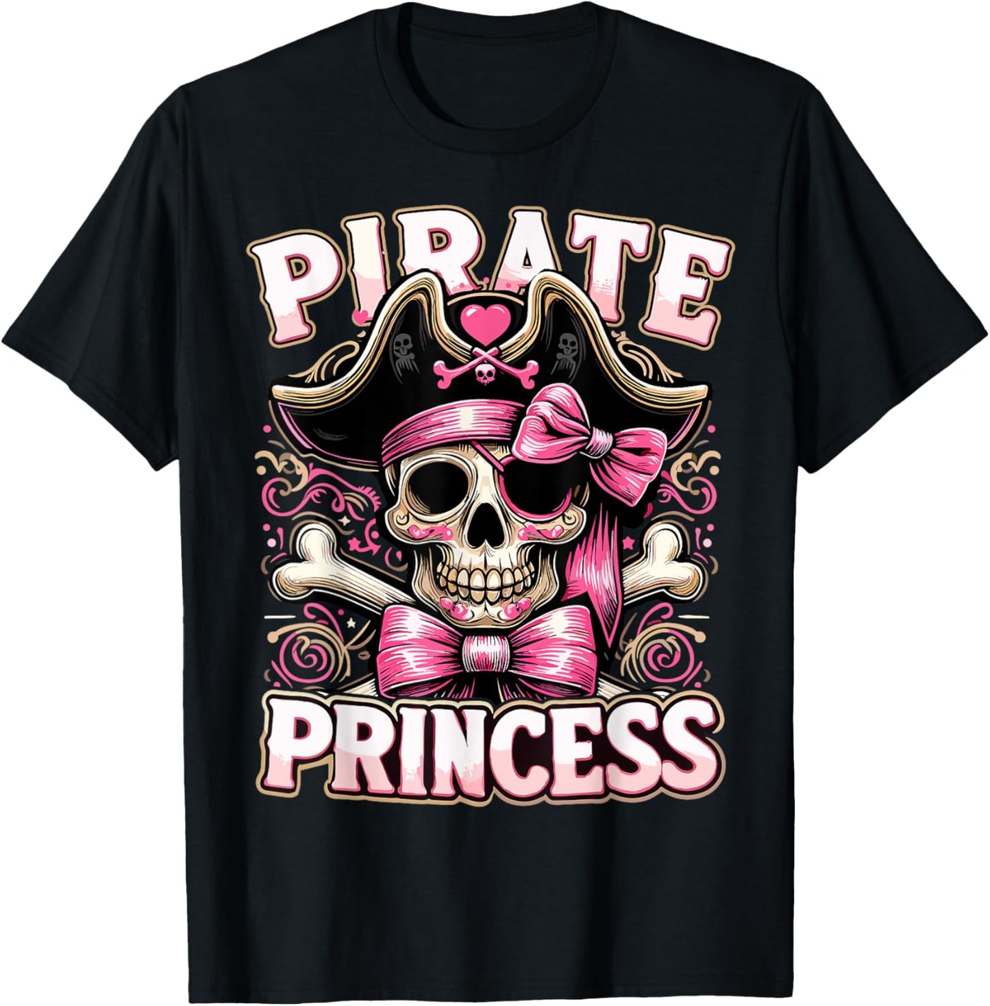 Funny Halloween Costume Pirate Princess Coquette Bow T-Shirt - T-Shirt | Black
