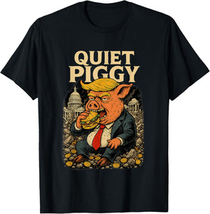 Quiet Piggy T-Shirt - T-Shirt | Black