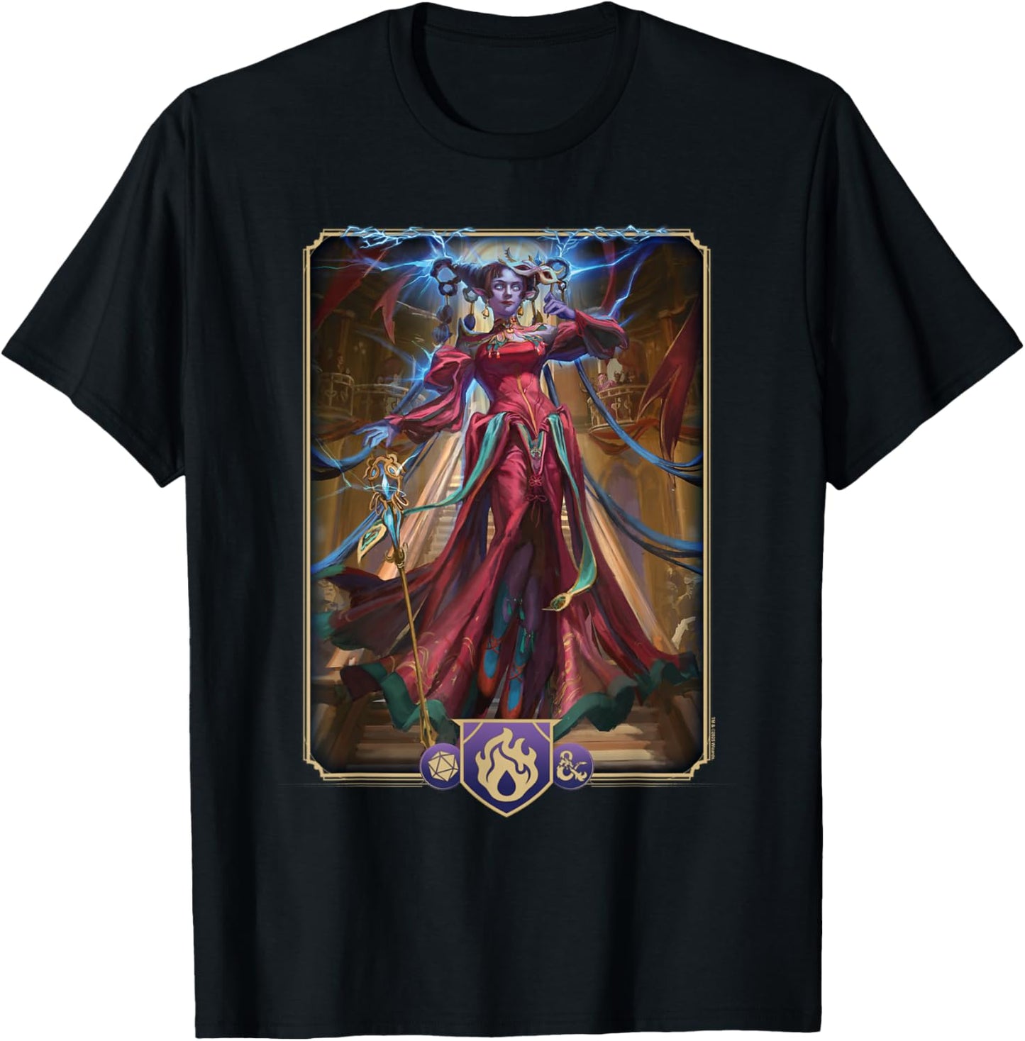 Dungeons & Dragons 2024 Sorcerer Key Art T-Shirt - T-Shirt | Black