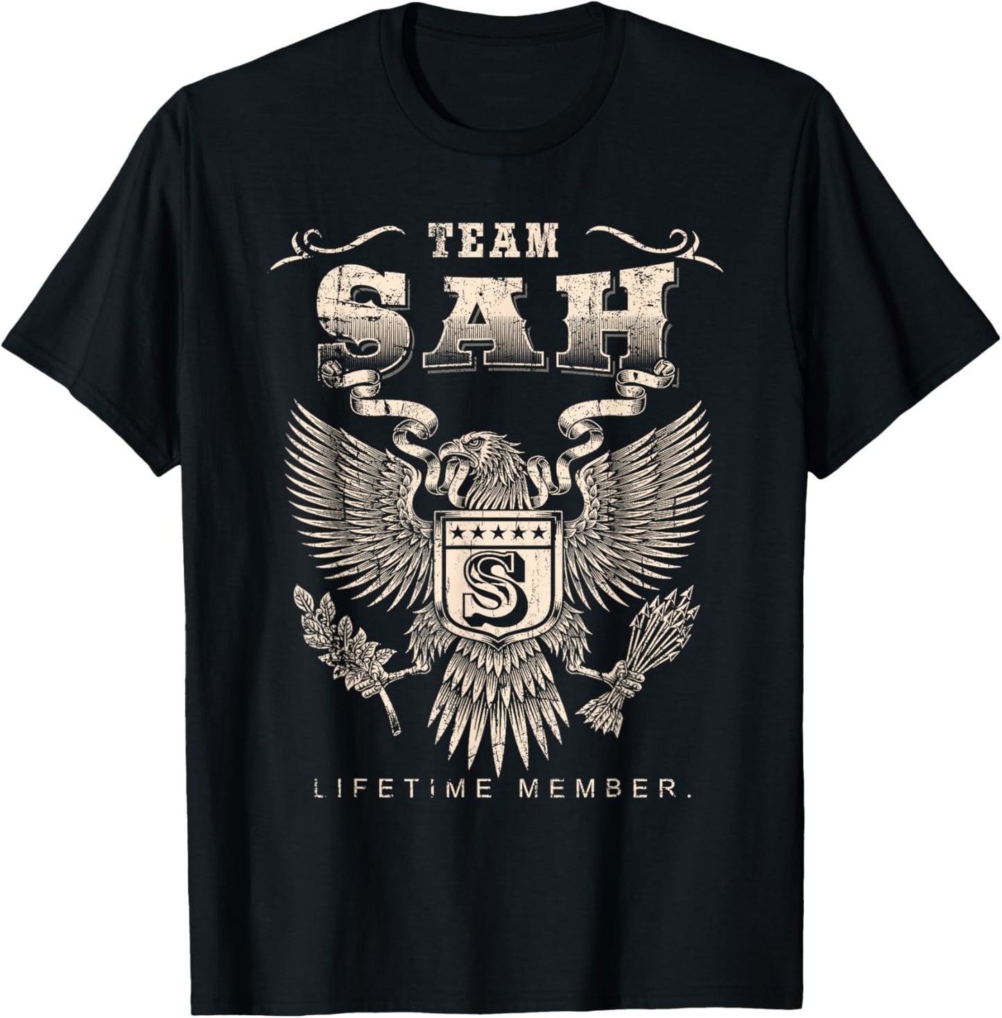 Team Sah Lifetime Member - Sah Name T-Shirt - T-Shirt | Black