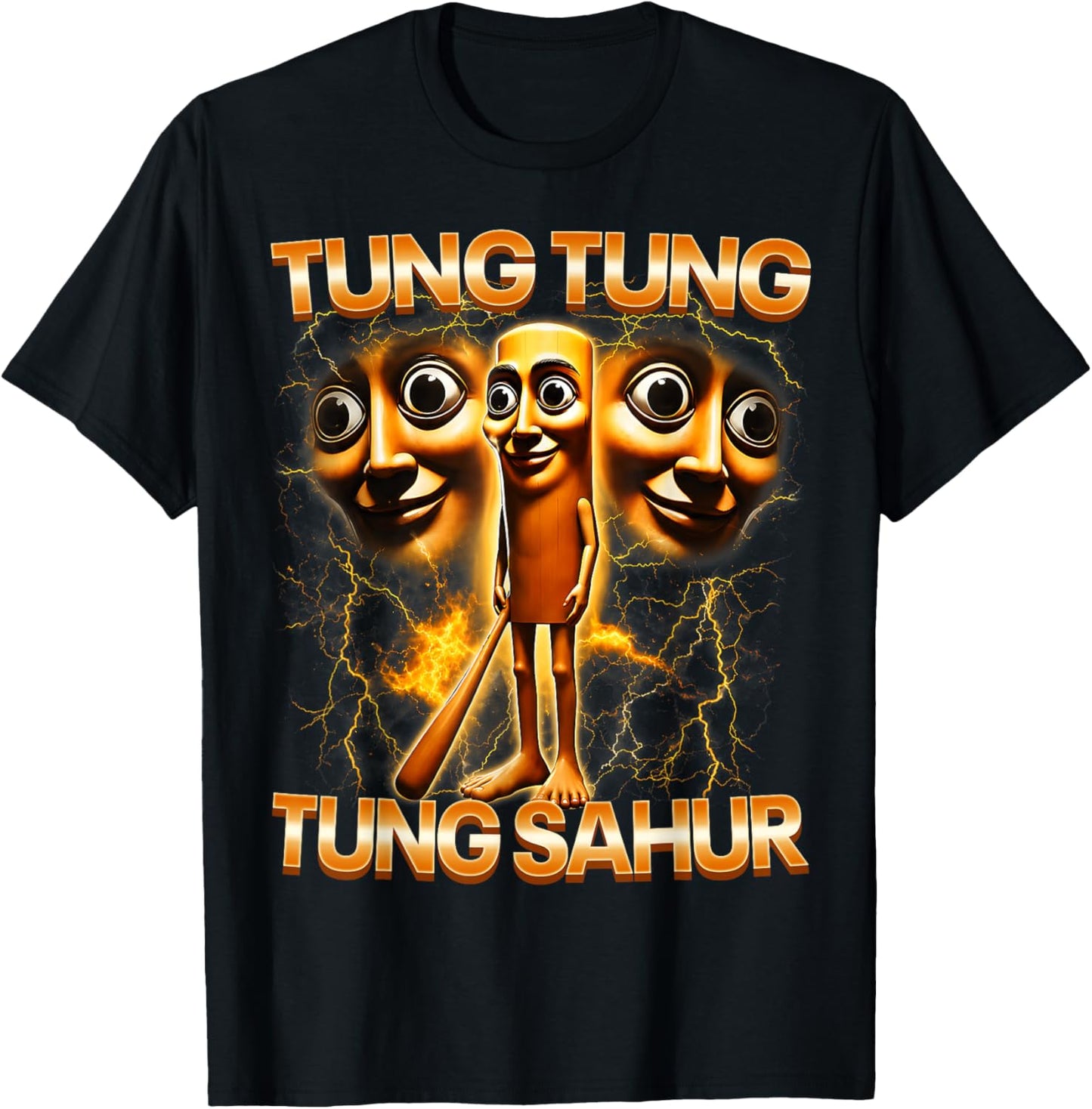 Tung Tung Tung Sahur is Calling Funny Italian Brainrot Meme T-Shirt - T-Shirt | Black