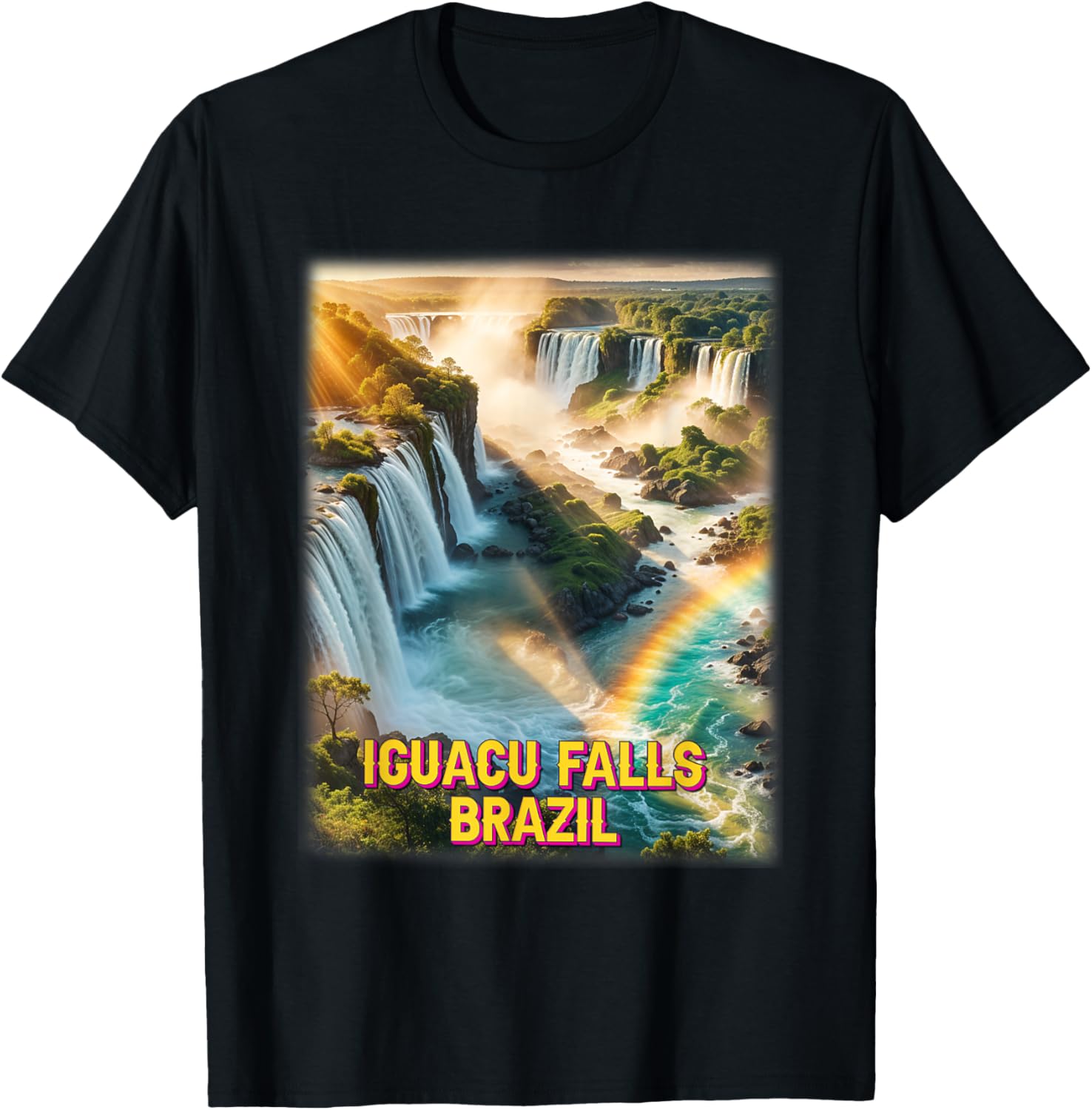 Iguacu Falls Brazil Shirt Iguazu National Park Family Trip T-Shirt - T-Shirt | Black