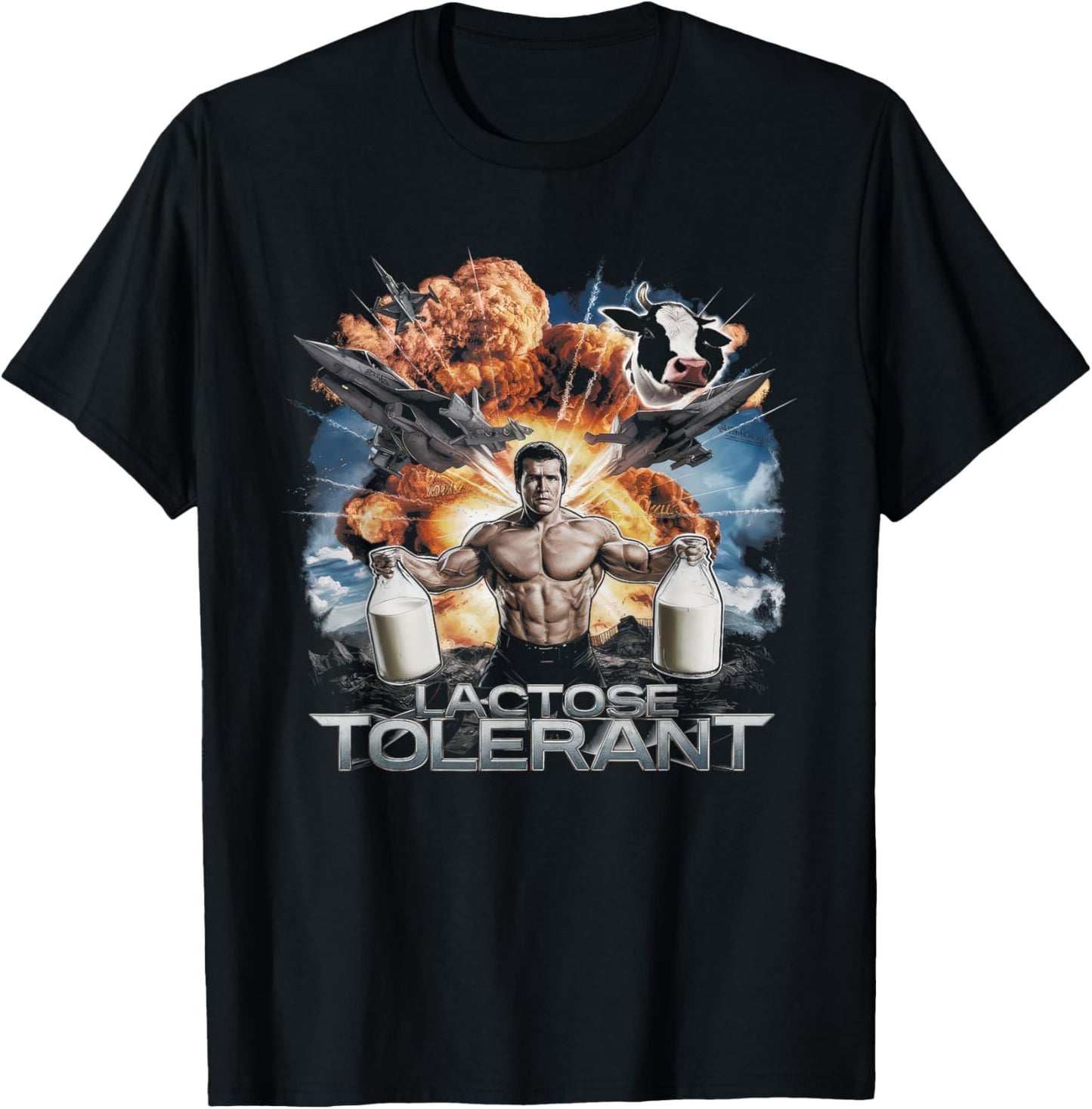 Lactose Tolerant Shirt Men Women Funny Meme Retro Pro-Dairy T-Shirt - T-Shirt | Black