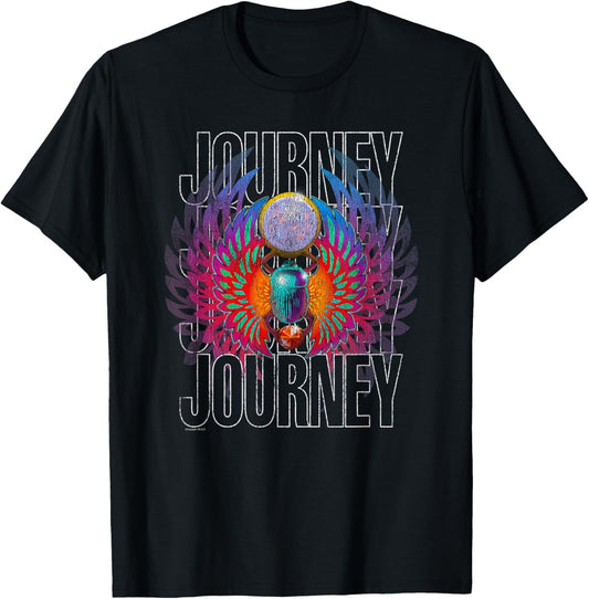 Journey Infinity Wings Vivid Scarab Vintage Band T-Shirt - T-Shirt | Black