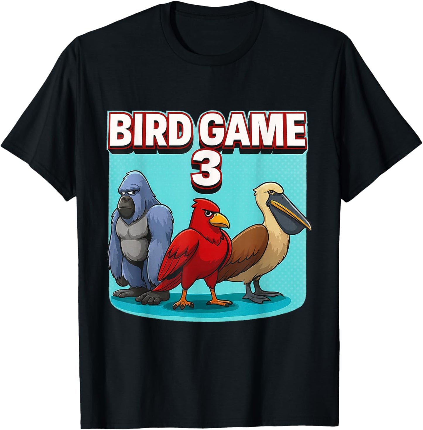 Bird Game 3 Viral Meme Parody - Cute and Comic Birds T-Shirt - T-Shirt | Black
