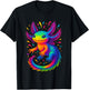 Colorful Rainbow Axolotl Graphic Cute Watercolor Axolotl T-Shirt - T-Shirt | Black