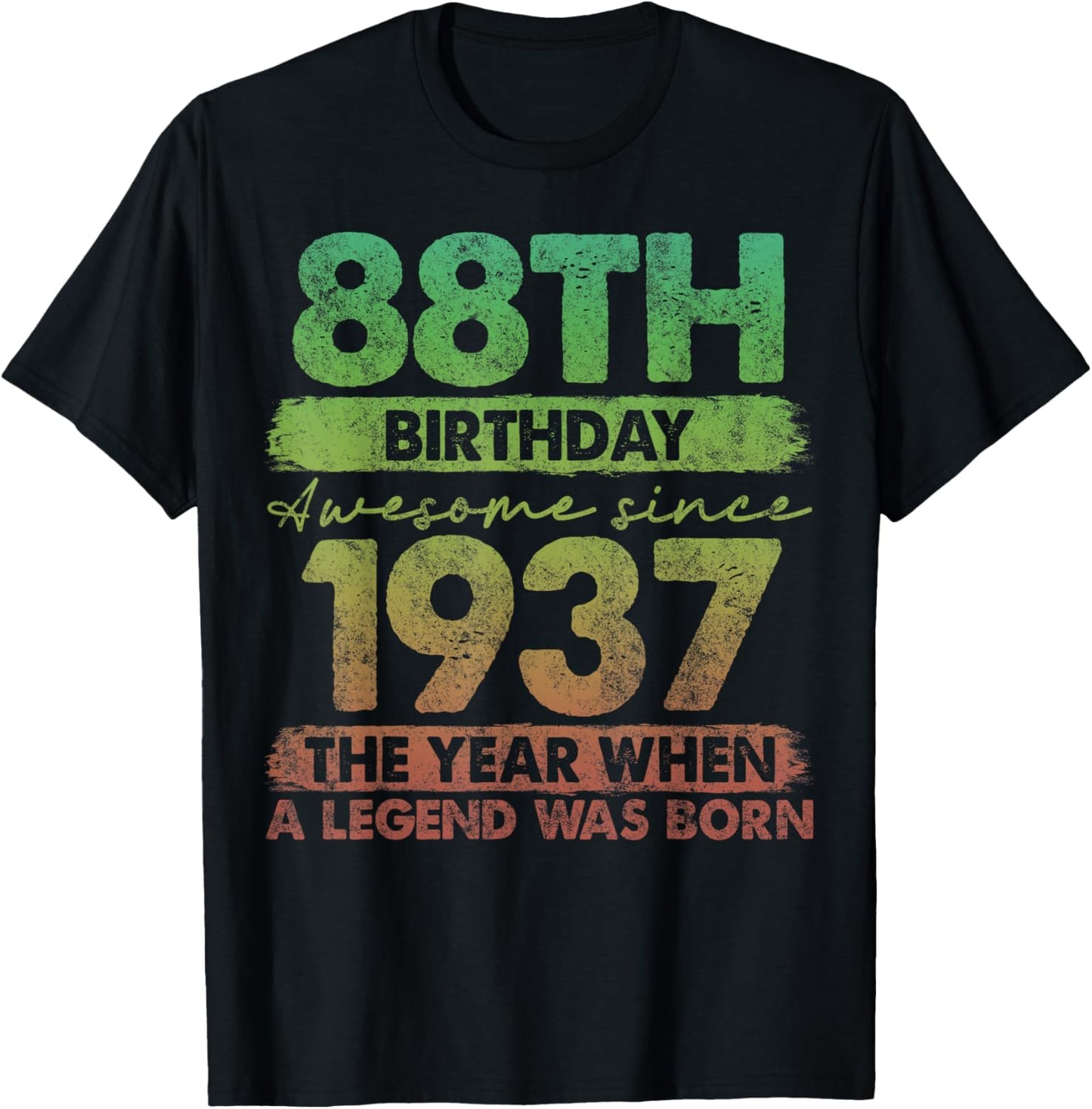 88 Year Old Gifts Vintage 1937 Limited Edition 88th Birthday T-Shirt - T-Shirt | Black