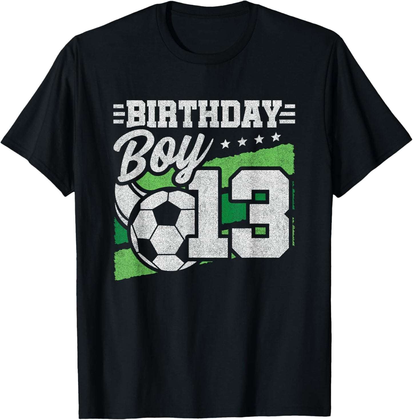 13 Year Old Soccer Birthday - Boys 13th Birthday Soccer T-Shirt - T-Shirt | Black