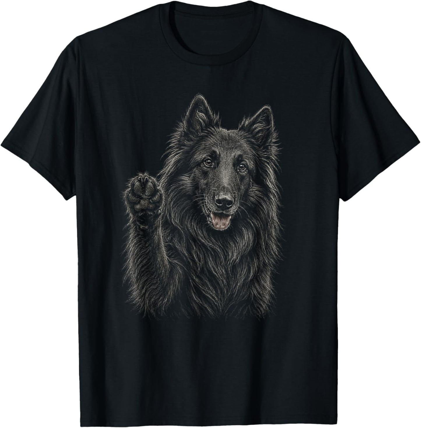 Belgian Sheepdog Artwork Design T-Shirt - T-Shirt | Black