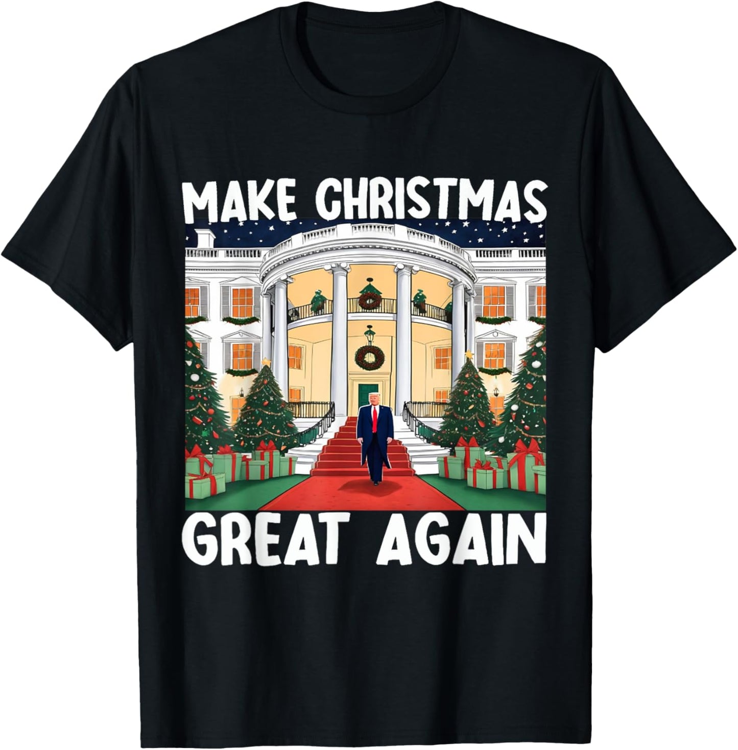 Trump Make Christmas Great Again Funny Xmas Pajama Men Women T-Shirt - T-Shirt | Black