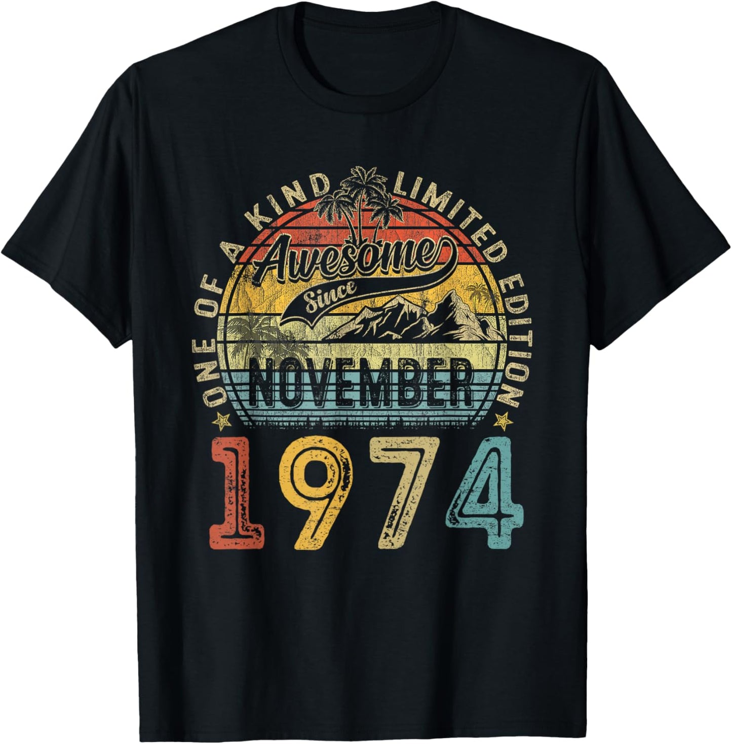 Vintage November 1974 50 Years Old 50th Birthday Gifts Women T-Shirt - T-Shirt | Black