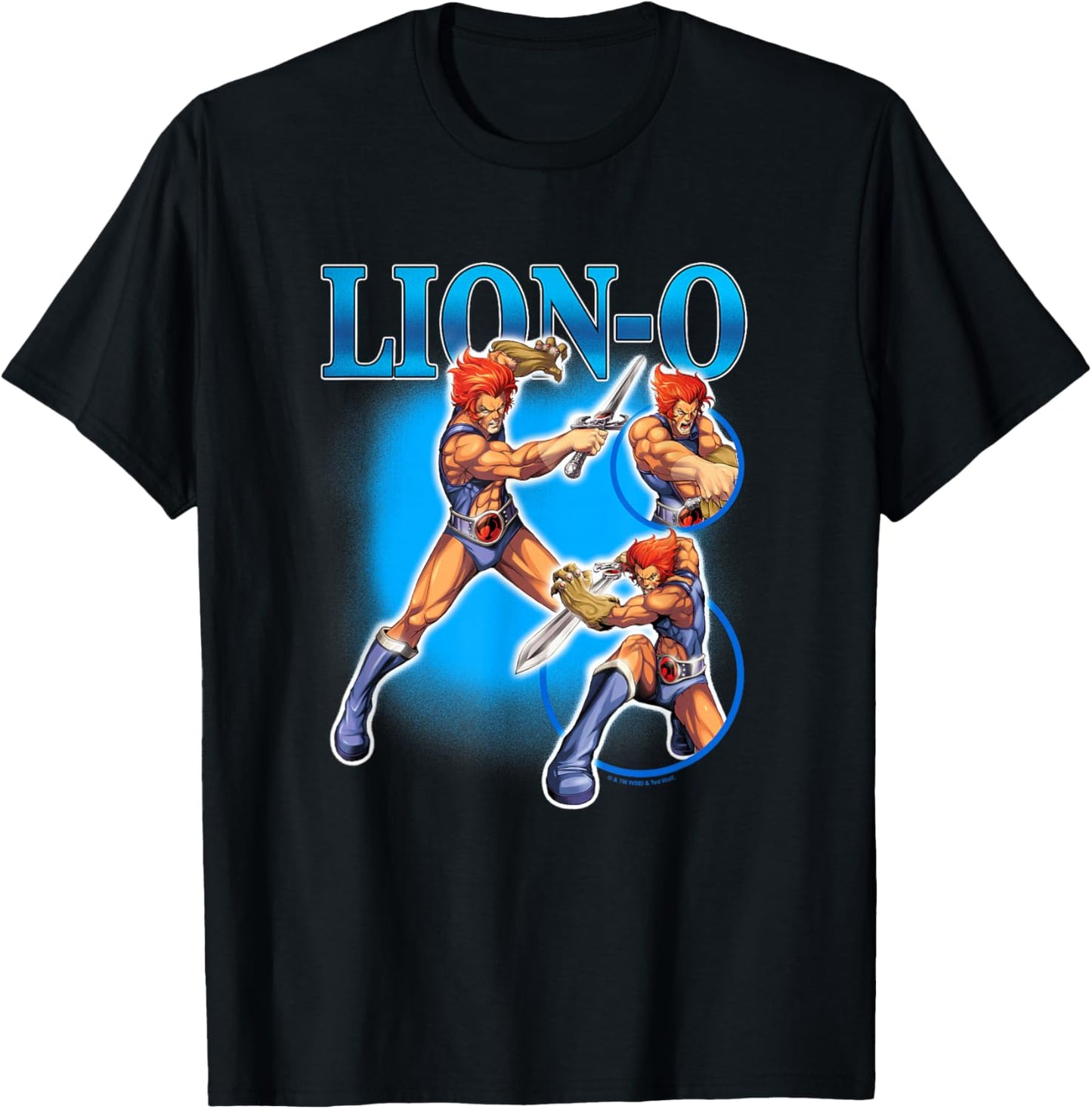 ThunderCats Iconic Lion-O Retro Vintage Collage Chest Poster T-Shirt - T-Shirt | Black