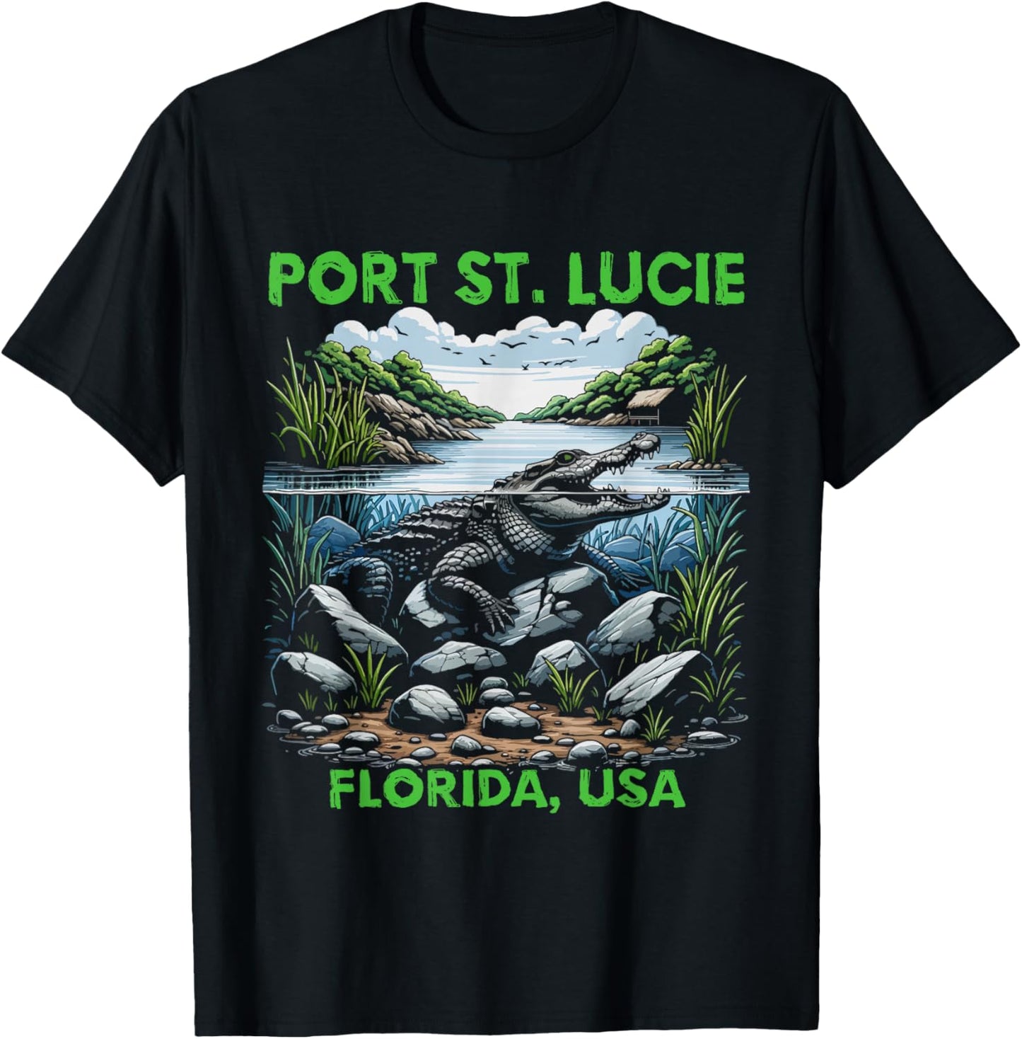 Port St Lucie Florida USA Design T-Shirt - T-Shirt | Black