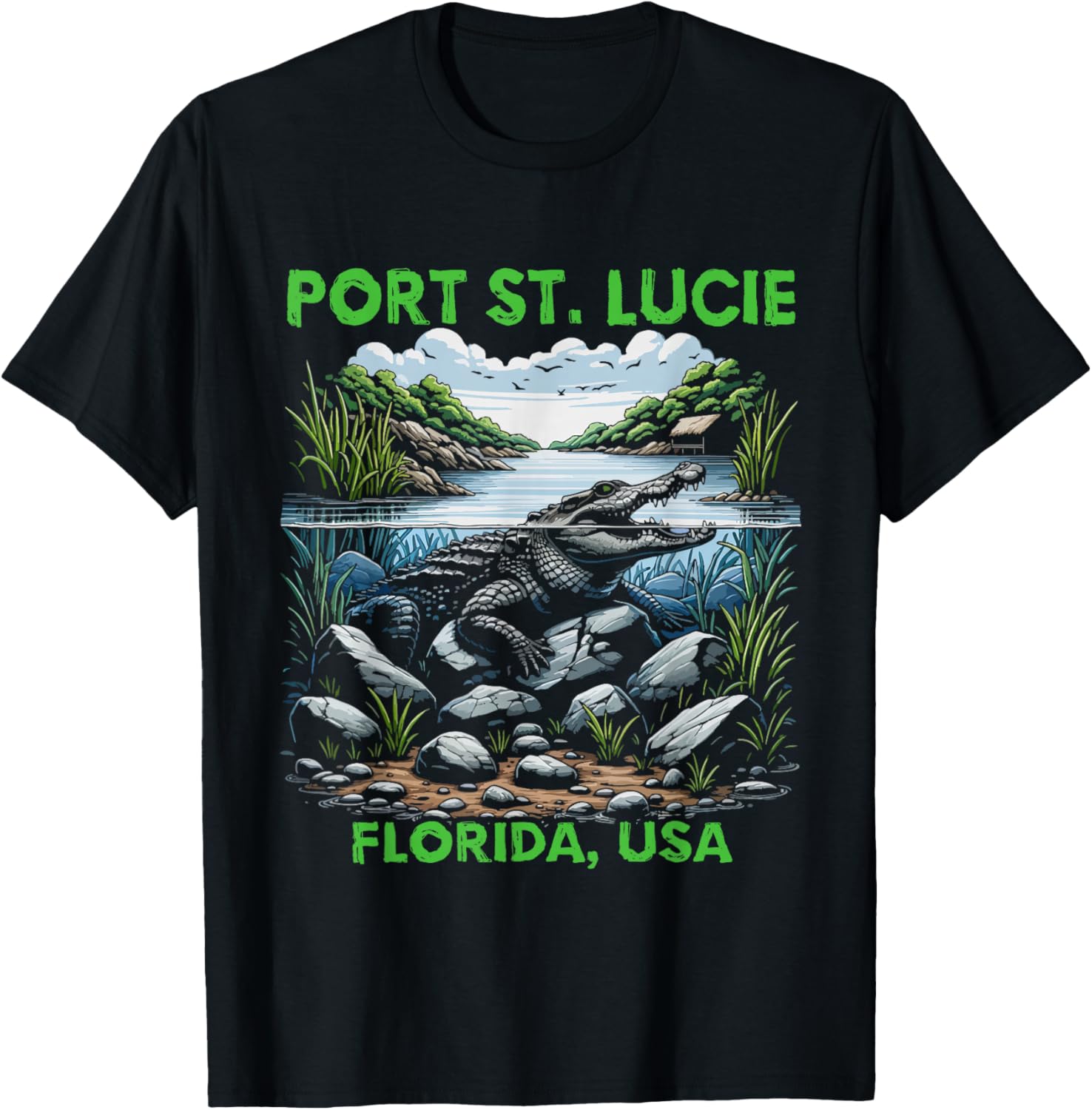 Port St Lucie Florida USA Design T-Shirt - T-Shirt | Black