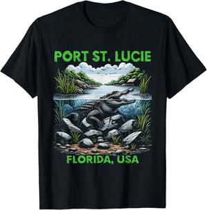 Port St Lucie Florida USA Design T-Shirt - T-Shirt | Black