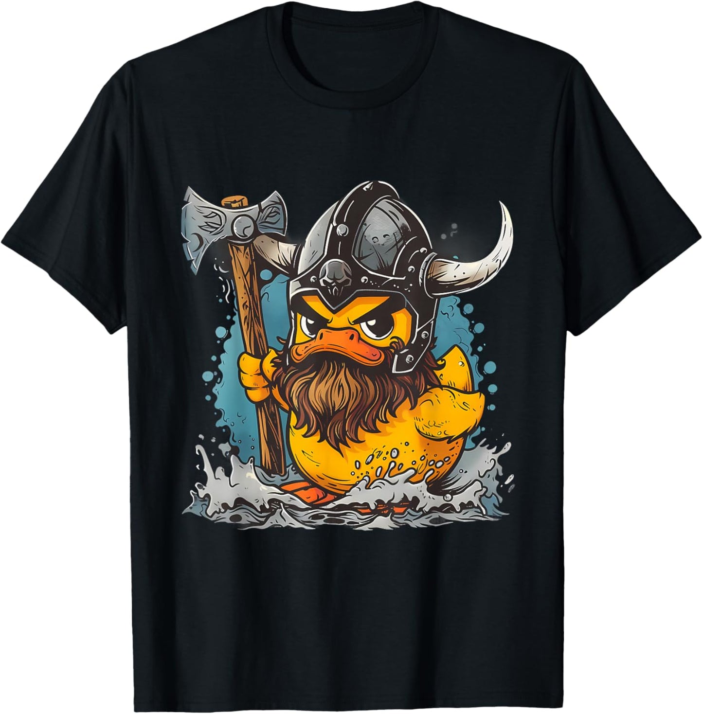 Rubber Duck Rubber Duckie Viking Duck Viking Helmet Vikings T-Shirt - T-Shirt | Black