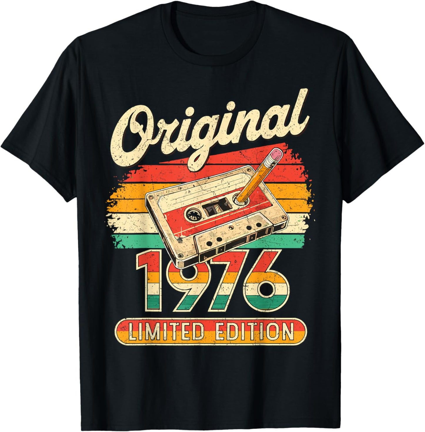 50th Birthday Man Woman 50 Years Deco 1976 Funny Gift T-Shirt - T-Shirt | Black
