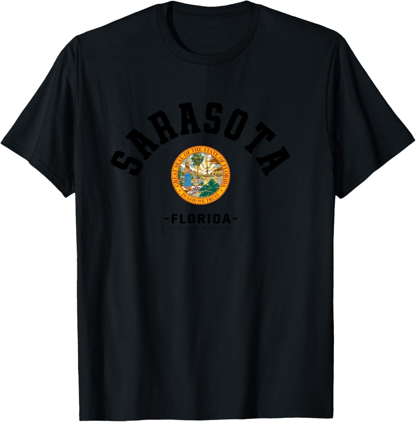 Sarasota Vacation Floride Sarasota Cadeau Gulf Beach Life Manche Longue T-Shirt - T-Shirt | Black
