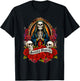 Santa Muerte Mexican Floral Saint Death T-Shirt - T-Shirt | Black