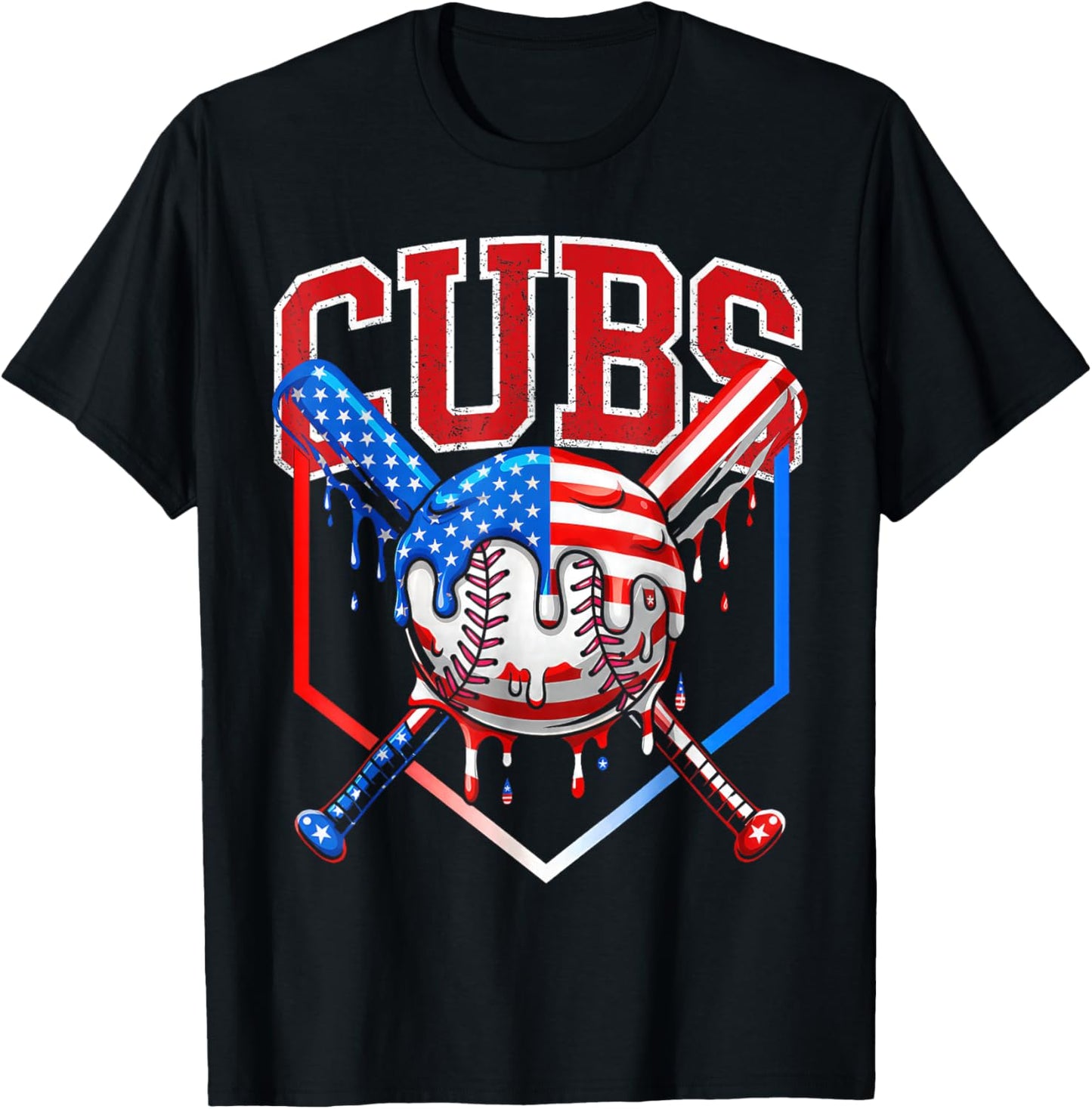 Vintage Cubs Name Personalized Retro Women Kid T-Shirt - T-Shirt | Black