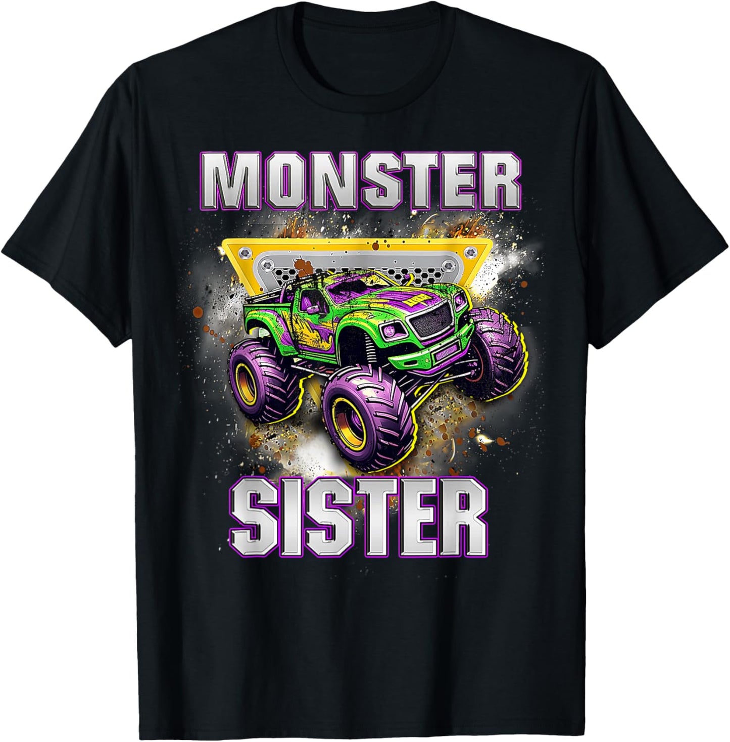Monster Truck Sister Monster Truck Are My Jam Truck Lovers T-Shirt - T-Shirt | Black