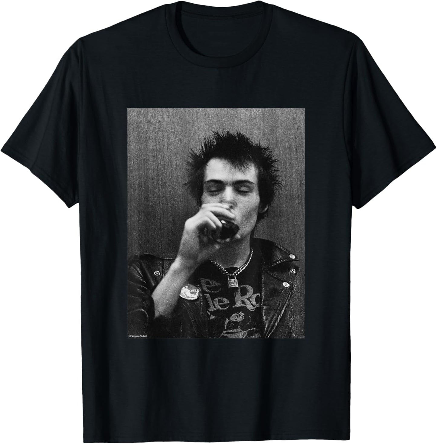 Sex Pistols Bass Player Sid Vicious by Virginia Turbett T-Shirt - T-Shirt | Black