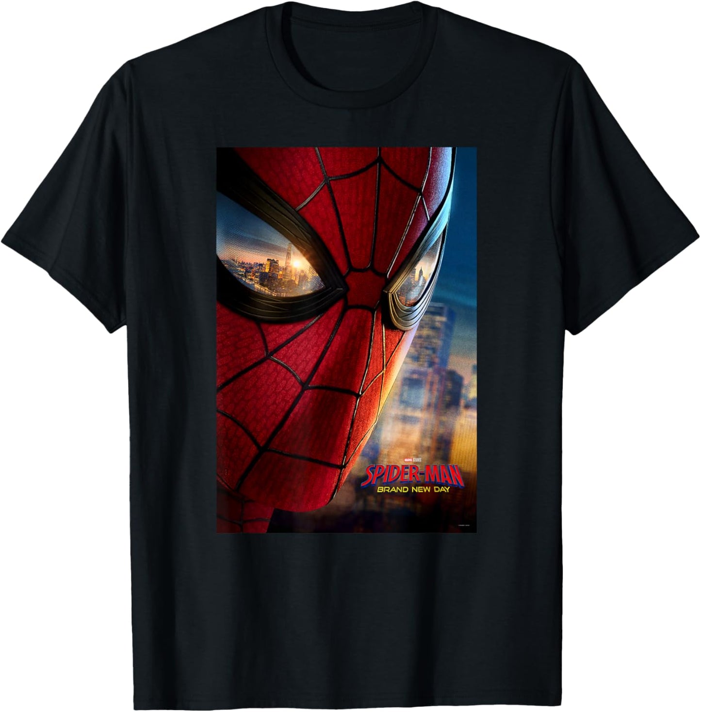 Marvel Studios Spider-Man Day Mask Eyes Poster T-Shirt - T-Shirt | Black