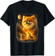 Pomeranian Howling to The Moon Vintage 90s Retro Animal T-Shirt - T-Shirt | Black
