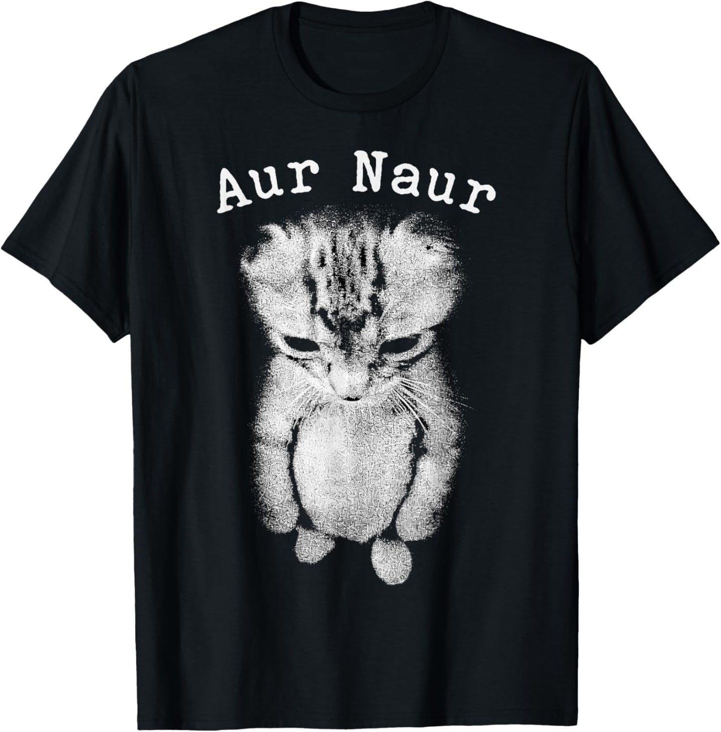 AUR Naur Cat Kitten Standing Meme Oh No Australian Accent T-Shirt - T-Shirt | Black