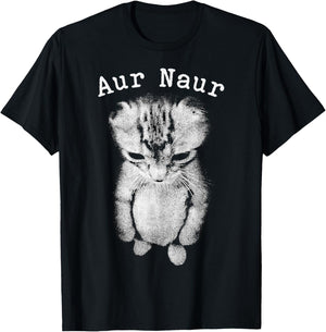 AUR Naur Cat Kitten Standing Meme Oh No Australian Accent T-Shirt - T-Shirt | Black