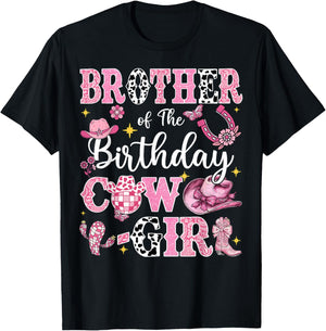 Brother Of The Birthday Cow-Girl Rodeo Brother Bday Party T-Shirt - T-Shirt | Black