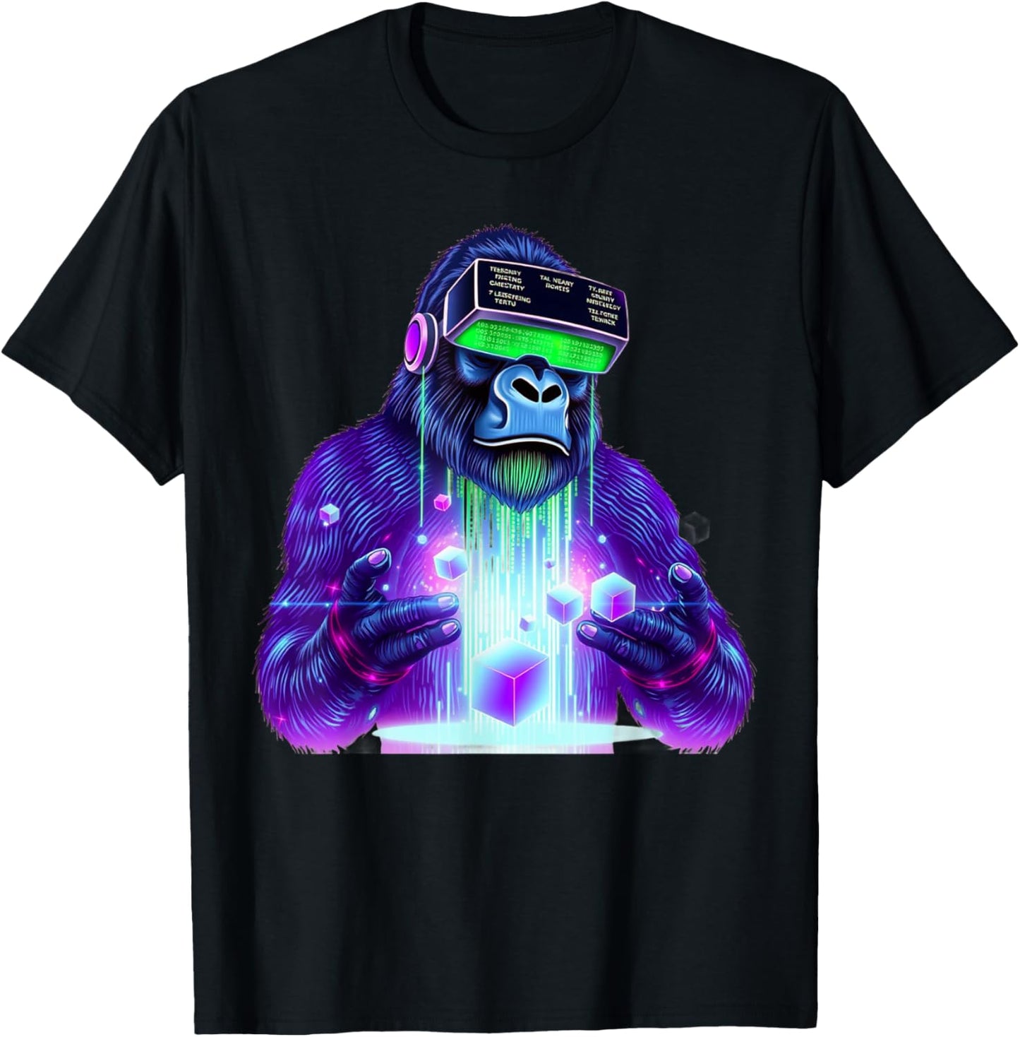 Gorilla VR Gamer Playing Tag Boys Funny Adult Gorilla VR T-Shirt - T-Shirt | Black
