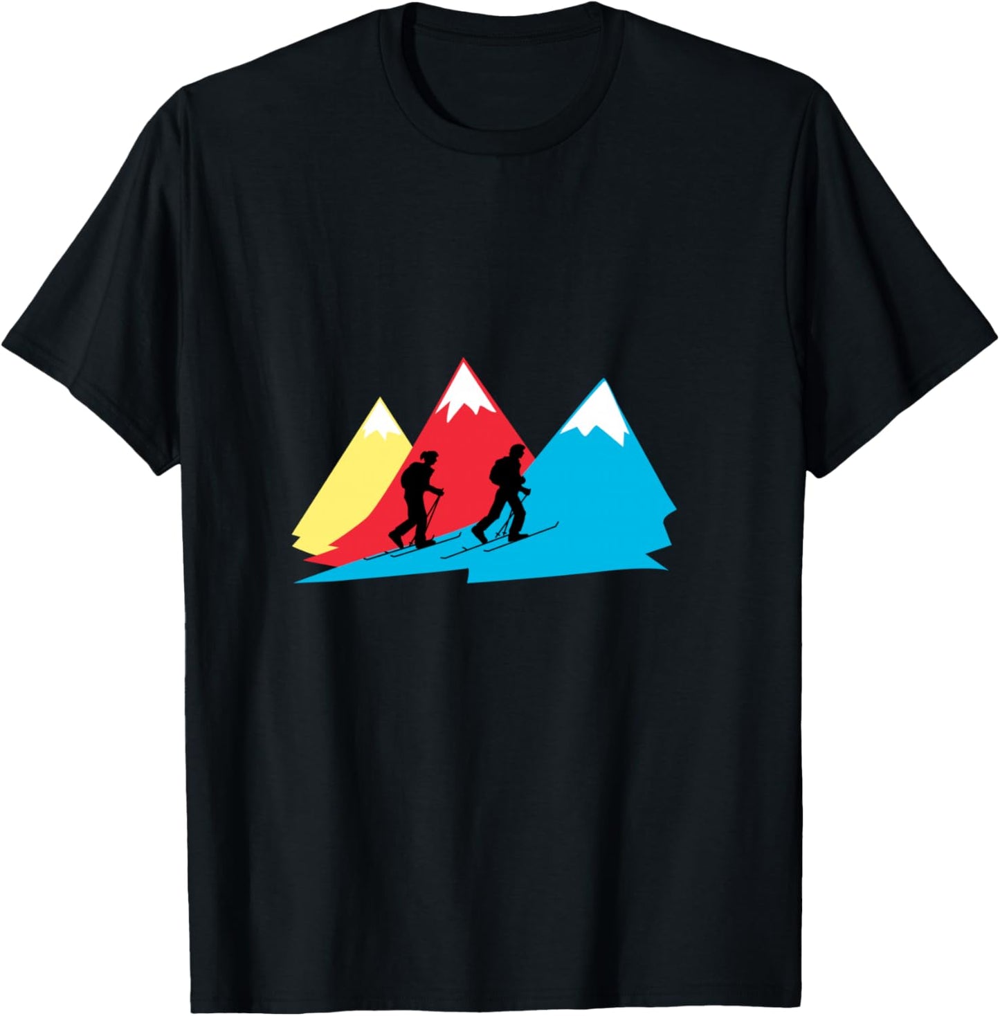 de Ski Tour Vintage Skitouring Skitour Retro Manche Longue T-Shirt - T-Shirt | Black
