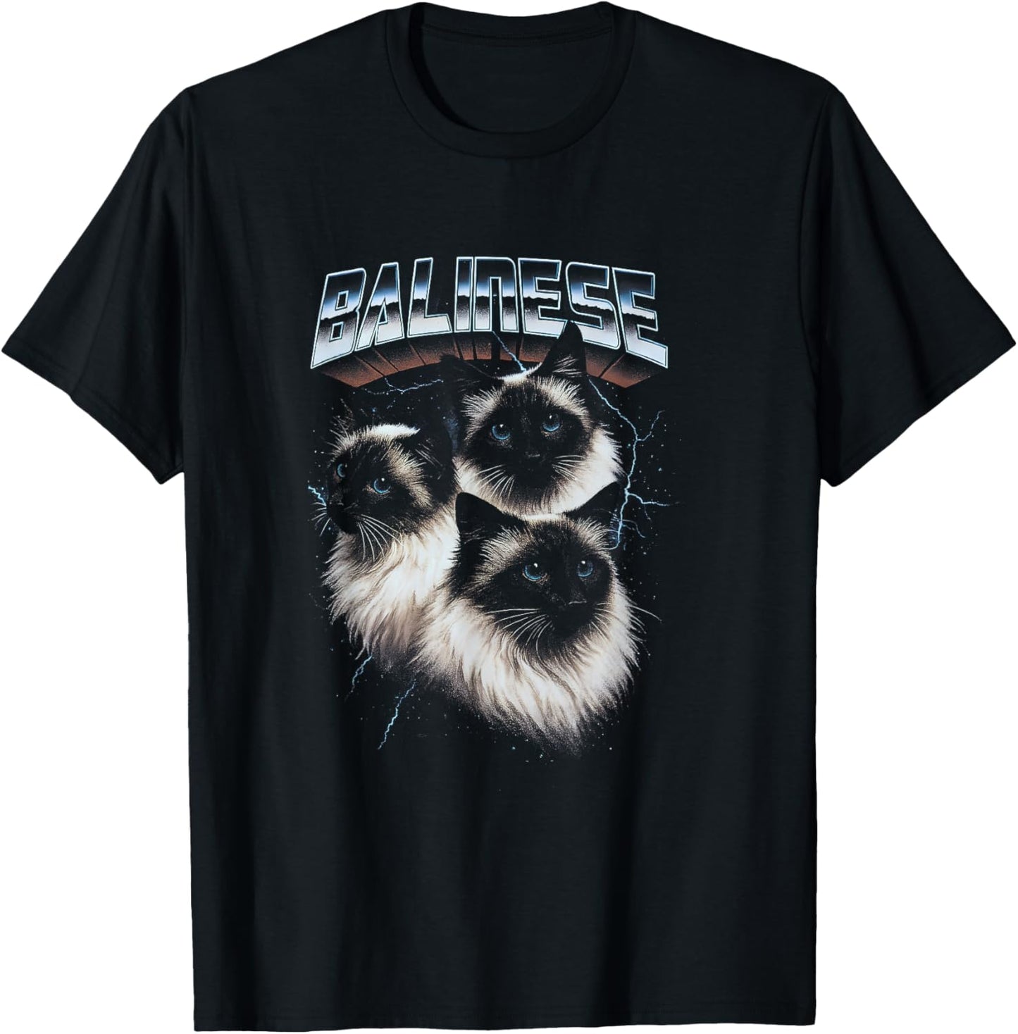 Cosmic Balinese Cats T-Shirt - T-Shirt | Black