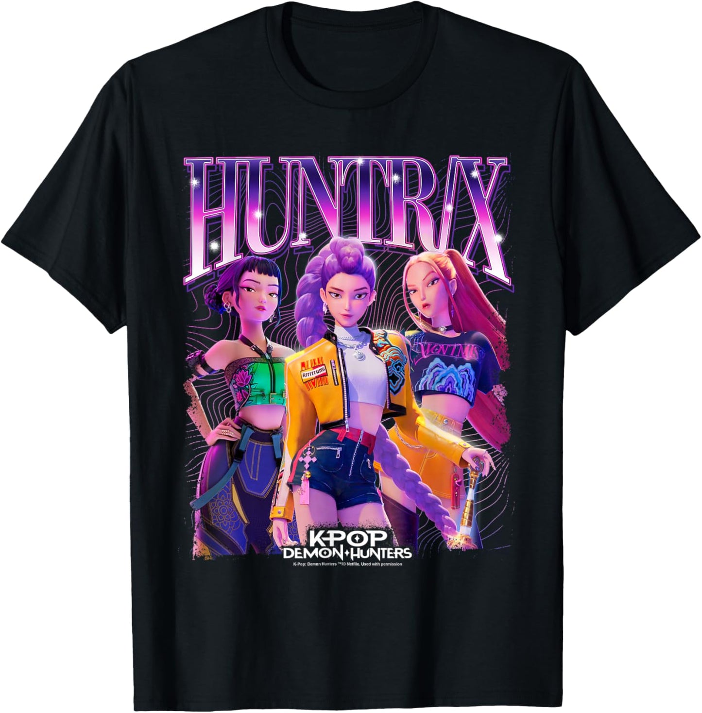Kpop Demon Hunters Huntrix Bootleg Officially Licensed T-Shirt - T-Shirt | Black