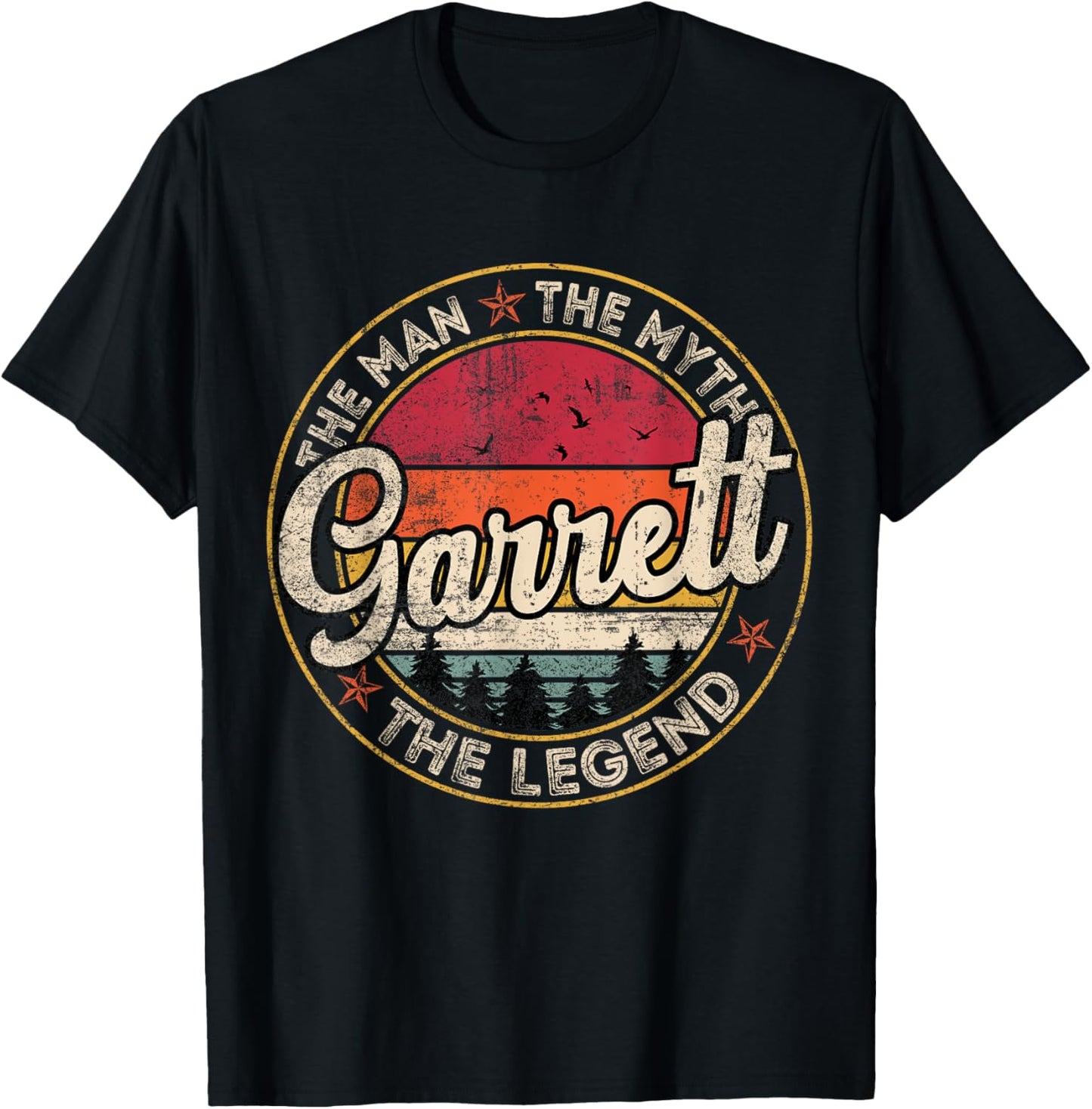 Garrett The Man The Myth The Legend Personalized Name T-Shirt - T-Shirt | Black