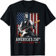 Abraham Lincoln Playing Guitar 4th of July 250th Anniversary T-Shirt - T-Shirt | Black