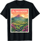 El Salvador Vintage Travel Poster Volcano Road T-Shirt - T-Shirt | Black
