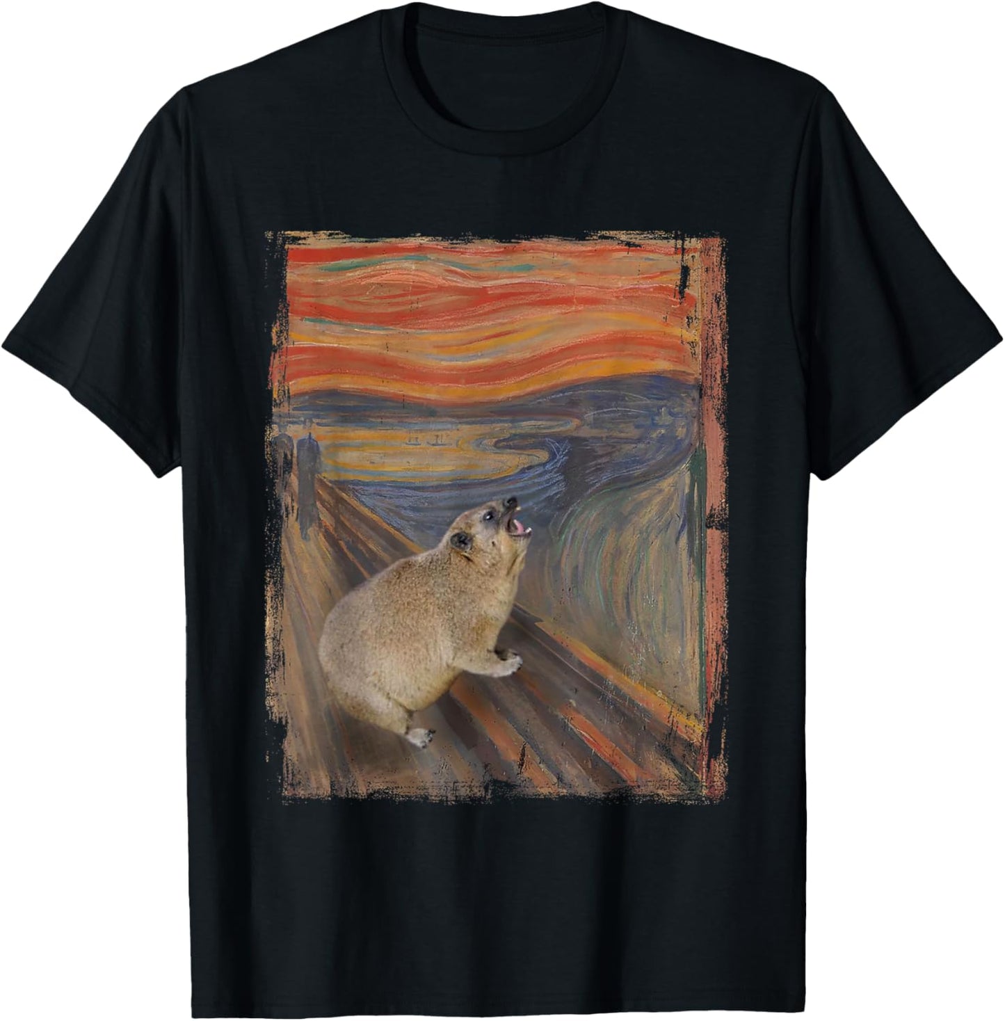 Hyrax Scream Meme Vintage Awawa Hyrax Lover T-Shirt - T-Shirt | Black