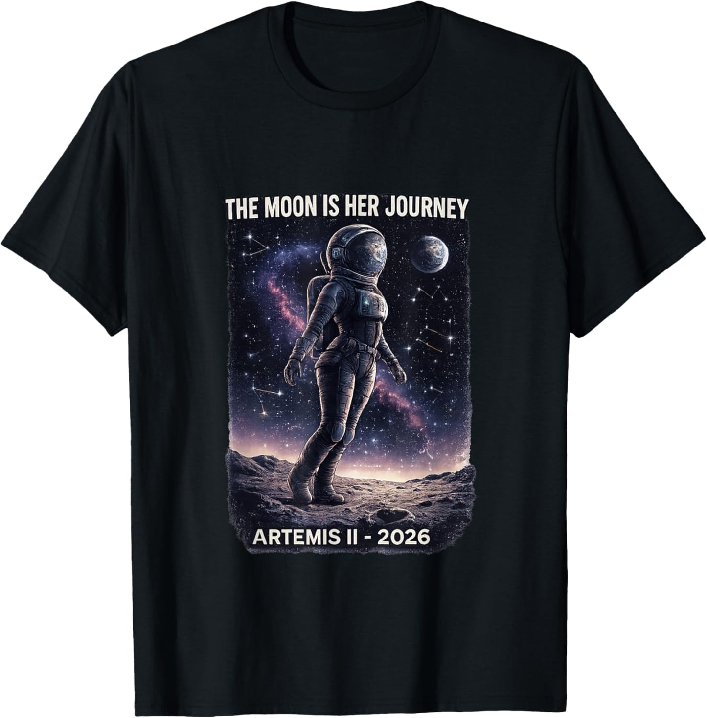 Artemis 2 Space Damen Mädchen T-Shirt - T-Shirt | Black