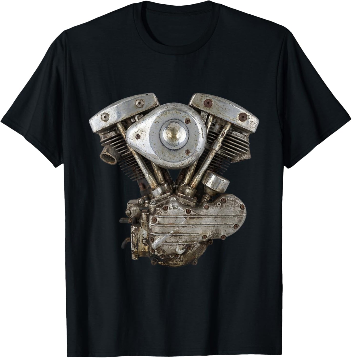 Gen Shovel Shovelhead V-Twin Motorcycle Engine Retro T-Shirt - T-Shirt | Black