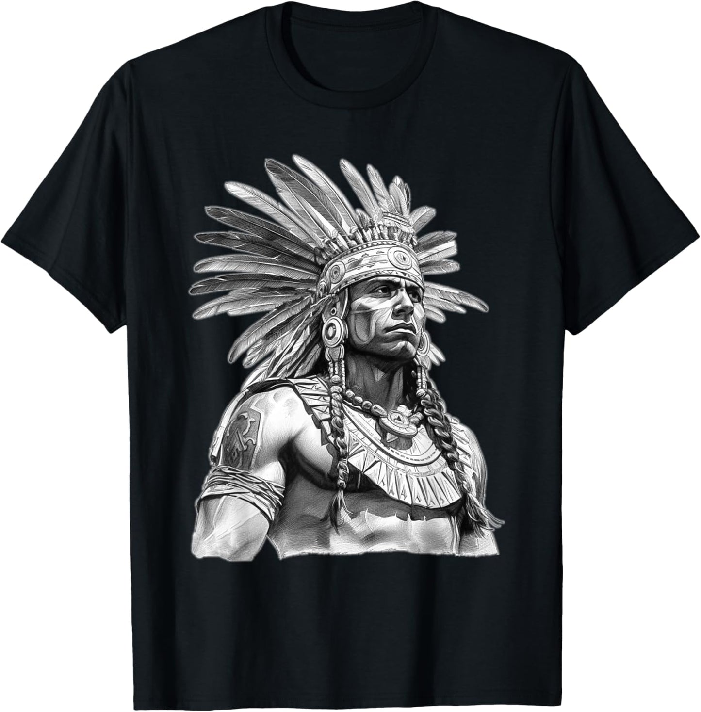 Mexican Aztec Warrior Mexico Mayan Maya Azteca T-Shirt - T-Shirt | Black