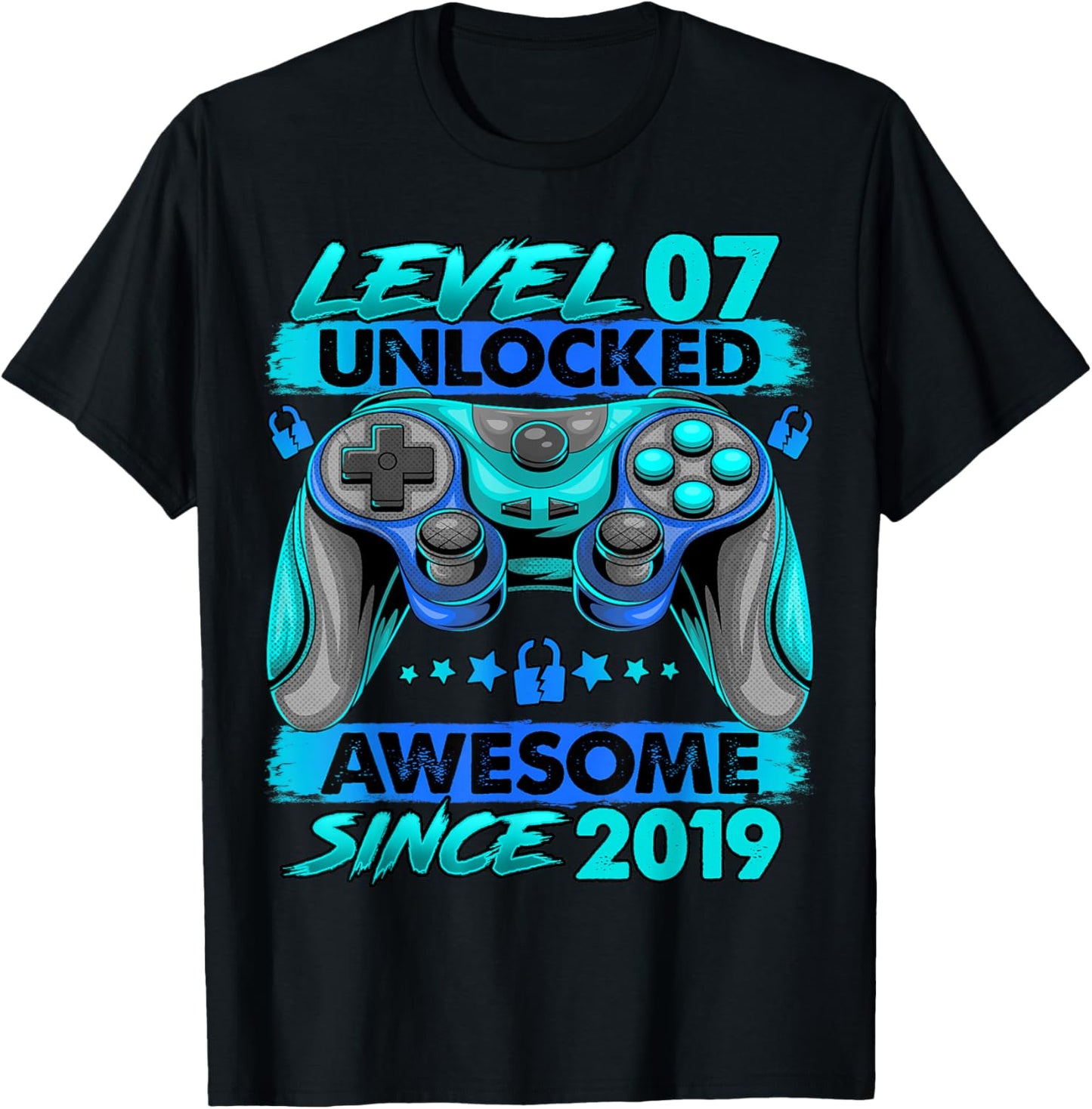 Level 7 Unlocked 7 Year Old Gifts Boys 7th Birthday Boy T-Shirt - T-Shirt | Black