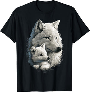 Wolf and Cub Men Wolf Lovers Women Wolf T-Shirt - T-Shirt | Black