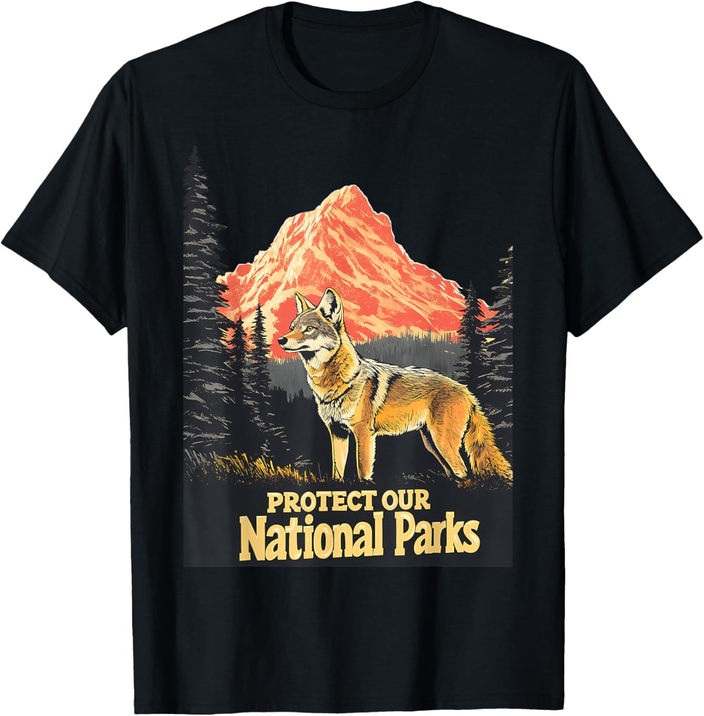 Protect Our National Parks Retro Forest Nature T-Shirt - T-Shirt | Black