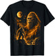Bigfoot Sasquatch Cryptid Big Foot Moon Nature T-Shirt - T-Shirt | Black