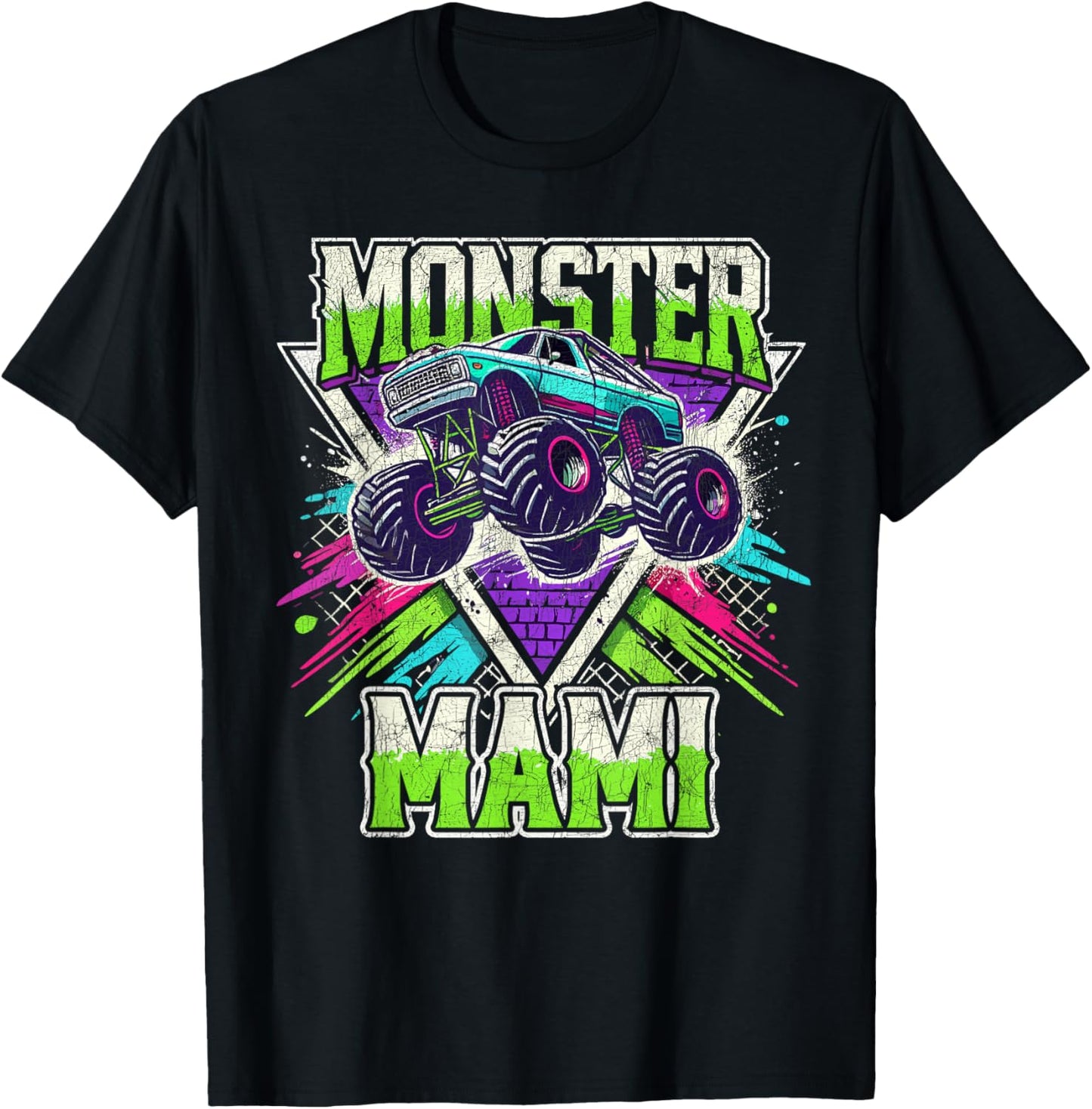 Matching Monster Truck Costume, Jam Birthday Monster Mami T-Shirt - T-Shirt | Black