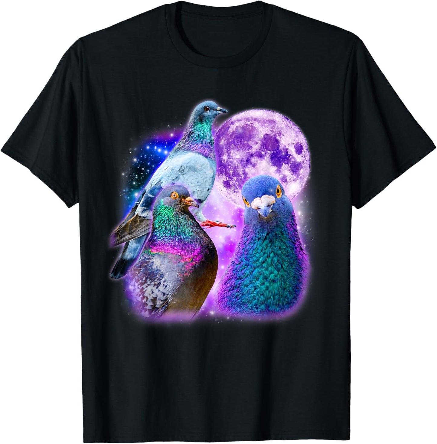 DREI Tauben Lustige Tauben Mond Meme Witz Ironisch Sarkastisch T-Shirt - T-Shirt | Black